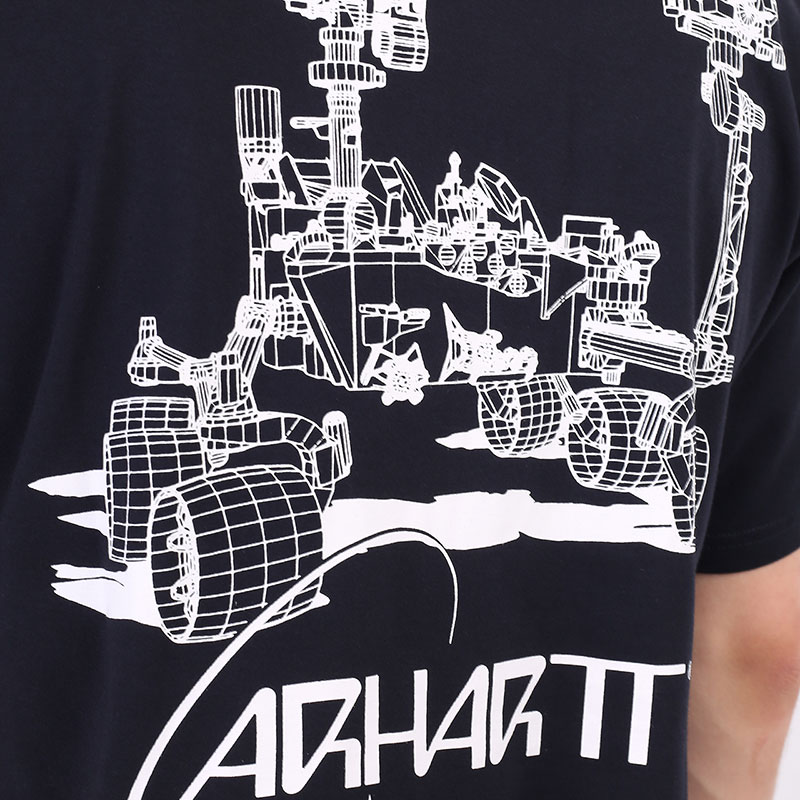 мужская синяя футболка Carhartt WIP S/S Orbit T-Shirt I029928-navy/white - цена, описание, фото 5